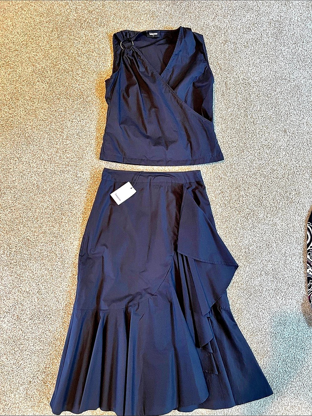 Sinéquanone J Craquante Minit Wrap Maxi Skirt navy blue  Size 36 NWT